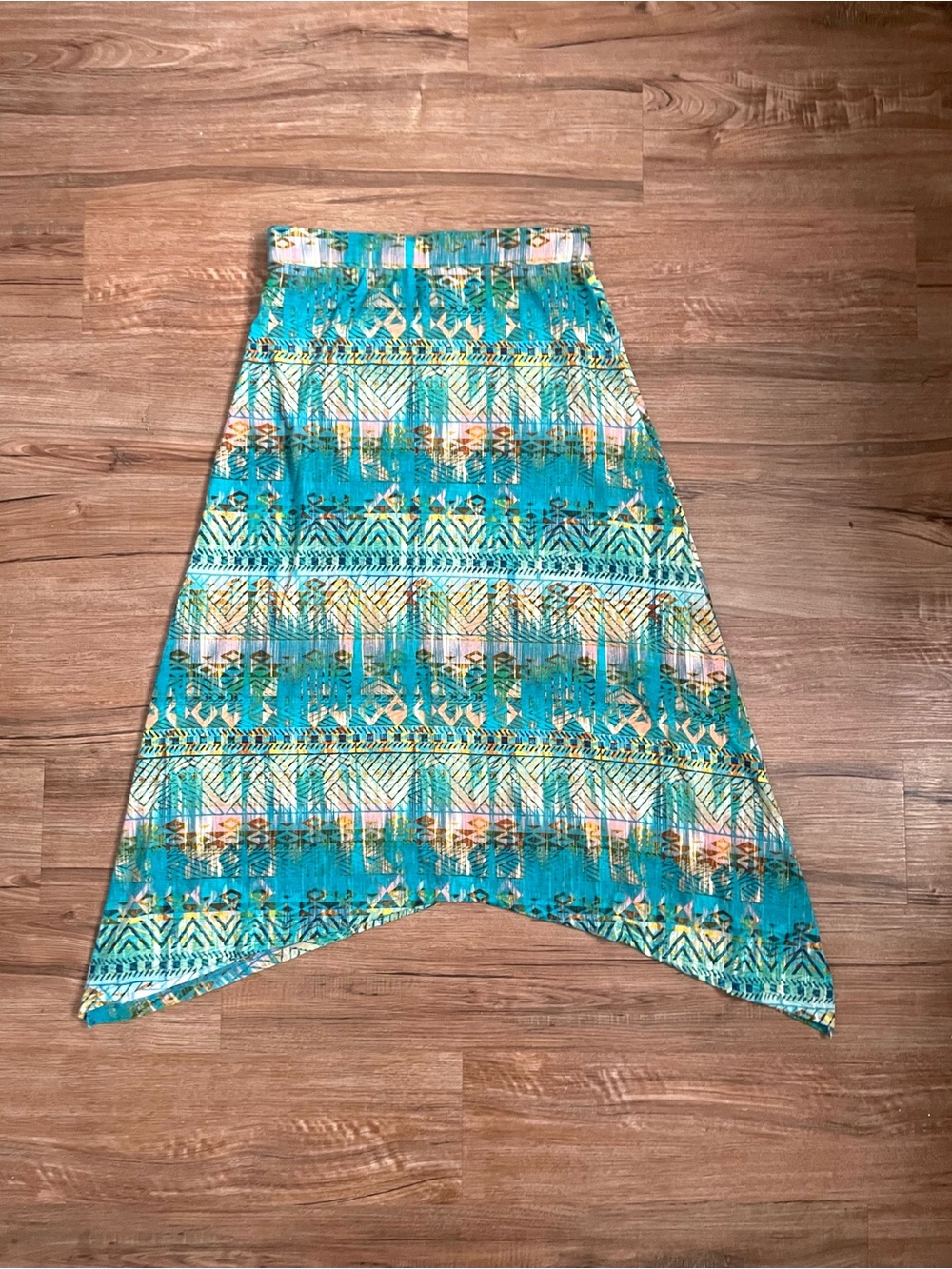 Vintage Fairycore Johnathan Martin Printed Asymmetrical Handkerchief Hem Skirt